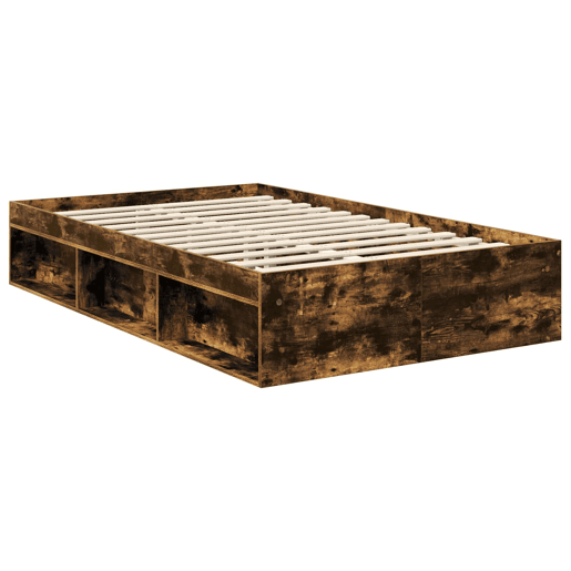 Estrutura de cama de casal com cabeceira - Carvalho Defumado 120 x 190 cm Estrutura de cama de casal com cabeceira - Carvalho Defumado 120 x 190 cm