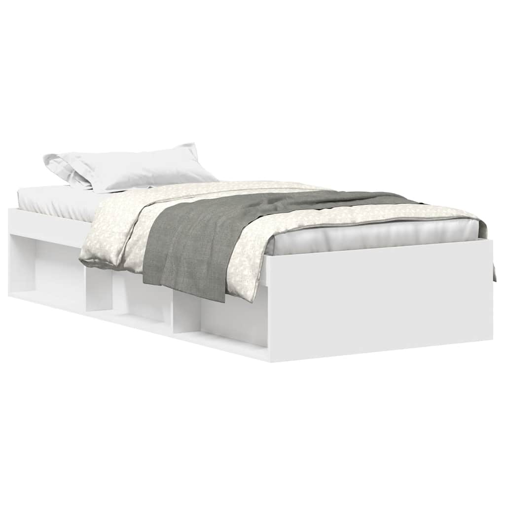 Estructura de cama individual para adultos - blanca 90x200 cm