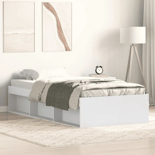 Estrutura de cama de solteiro - 90x200 cm branco Estrutura de cama de solteiro - 90x200 cm branco