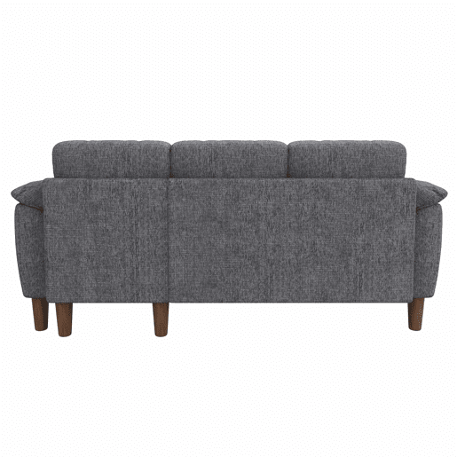 Sofá de canto L de 3 lugares - chaise longue com arrumação, reversível, USBType-C, bolsos laterais, chenille - cinzento claro Sofá de canto L de 3 lugares - chaise longue com arrumação, reversível, USBType-C, bolsos laterais, chenille - cinzento claro