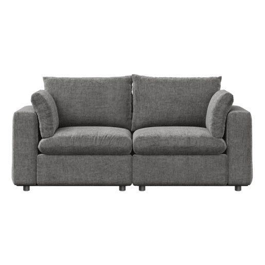 Sofá modular de 2 lugares - Design moderno e versátil para a sala de estar - Cinzento