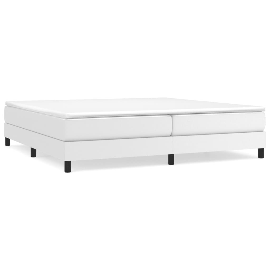 Estructura de cama doble matrimonial - con somier cuero sintético blanco 200x200cm