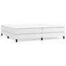 Estrutura de Cama de casal moderno com molas 200x200 cm couro artificial branco