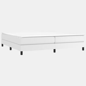 Estrutura de Cama de casal moderno com molas 200x200 cm couro artificial branco