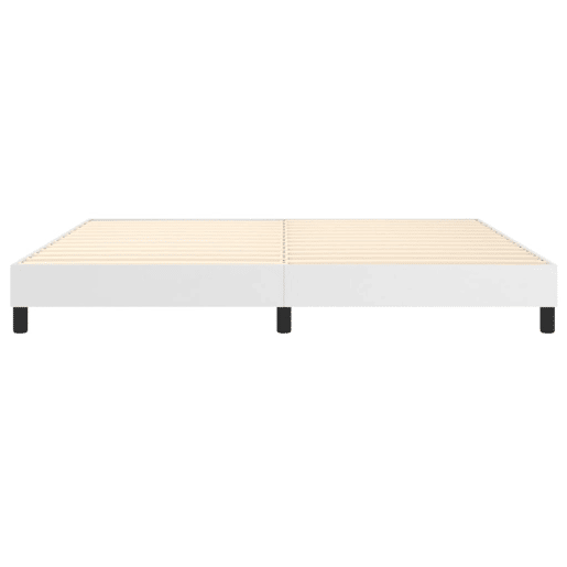 Estrutura de Cama de casal moderno com molas 200x200 cm couro artificial branco Estrutura de Cama de casal moderno com molas 200x200 cm couro artificial branco