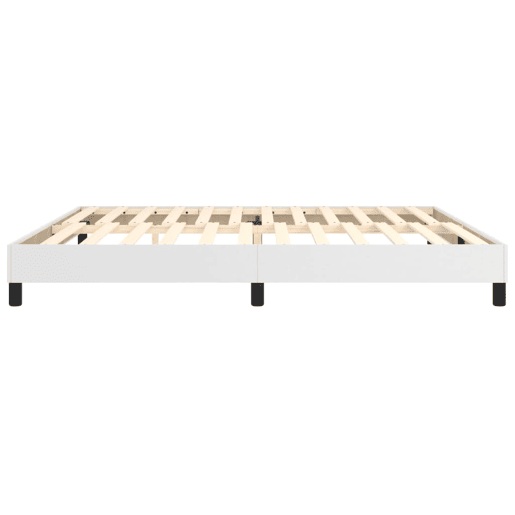 Estrutura de Cama de casal moderno com molas 200x200 cm couro artificial branco Estrutura de Cama de casal moderno com molas 200x200 cm couro artificial branco