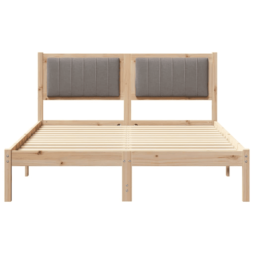 Estrutura de Cama de casal moderno com Cabeceira Estofada Cinzento-acastanhado Estrutura de Cama de casal moderno com Cabeceira Estofada Cinzento-acastanhado