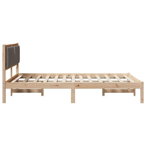 Estrutura de Cama de casal moderno com Cabeceira Estofada Cinzento-acastanhado Estrutura de Cama de casal moderno com Cabeceira Estofada Cinzento-acastanhado
