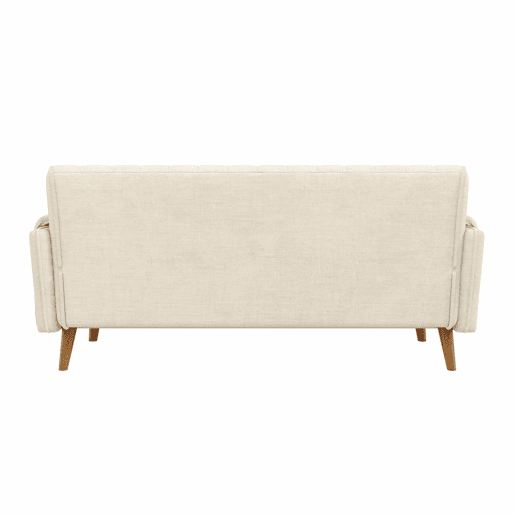 Sofá de 2 lugares 161,5 x 79 x 83,5 cm - Chenilla acolchoada, encosto capitoné, almofadas laterais, montagem fácil - Bege Sofá de 2 lugares 161,5 x 79 x 83,5 cm - Chenilla acolchoada, encosto capitoné, almofadas laterais, montagem fácil - Bege