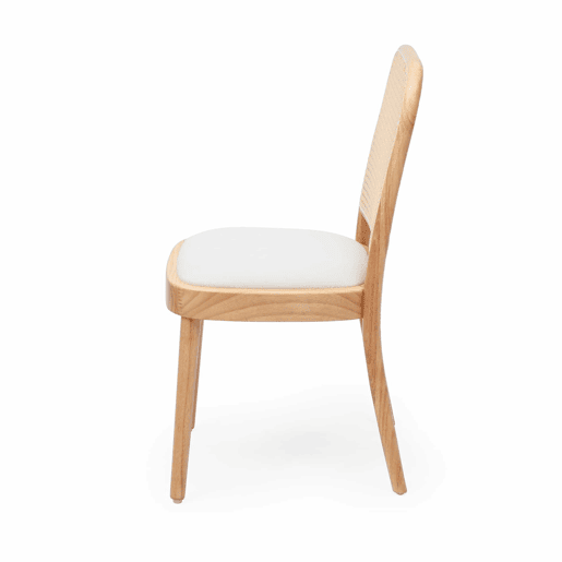 6 cadeiras de jantar - encosto em rattan, madeira maciça, estofo em linho confortável e respirável, estilo moderno - cor de madeira 6 cadeiras de jantar - encosto em rattan, madeira maciça, estofo em linho confortável e respirável, estilo moderno - cor de madeira