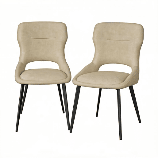Cadeira de jantar (2 unidades) u2013 estofada, moderna, cadeira decorativa para a sala u2013 Cáqui Cadeira de jantar (2 unidades) u2013 estofada, moderna, cadeira decorativa para a sala u2013 Cáqui