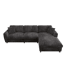 Sofá de canto modular de 3 lugares, 256×137×79 cm u2013 chaise longue reversível extra larga, 90 cm, estilo «nuvem» multifuncional u2013 Cinzento
