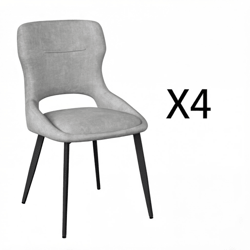 Cadeira de jantar 43x40 cm - Estofada, cadeira auxiliar elegante, cadeira de sala - Cinza Cadeira de jantar 43x40 cm - Estofada, cadeira auxiliar elegante, cadeira de sala - Cinza