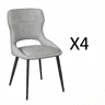 Cadeira de jantar 43x40 cm - Estofada, cadeira auxiliar elegante, cadeira de sala - Cinza