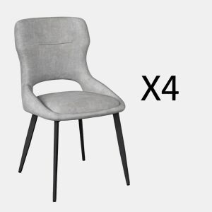 Cadeira de jantar 43x40 cm - Estofada, cadeira auxiliar elegante, cadeira de sala - Cinza