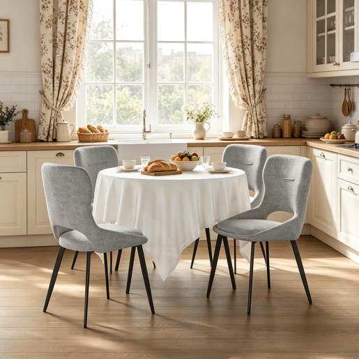 Cadeira de jantar 43x40 cm - Estofada, cadeira auxiliar elegante, cadeira de sala - Cinza Cadeira de jantar 43x40 cm - Estofada, cadeira auxiliar elegante, cadeira de sala - Cinza