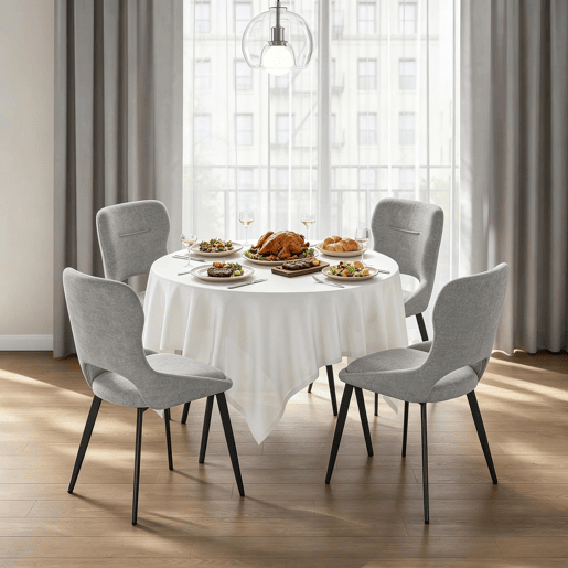 Cadeira de jantar 43x40 cm - Estofada, cadeira auxiliar elegante, cadeira de sala - Cinza Cadeira de jantar 43x40 cm - Estofada, cadeira auxiliar elegante, cadeira de sala - Cinza