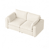 Sofá de 2 lugares - modular, de estilo moderno - branco