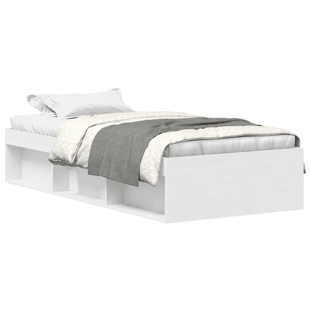 Estructura de cama individual para adultos - blanca 90x190 cm