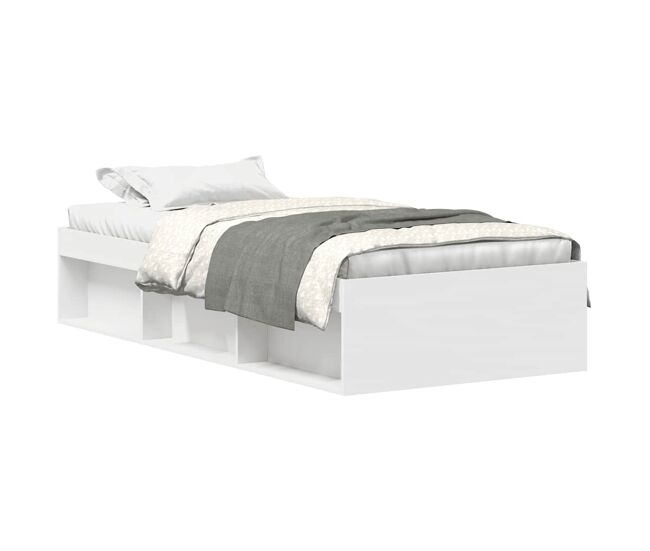 Estructura de cama individual para adultos - blanca 90x190 cm