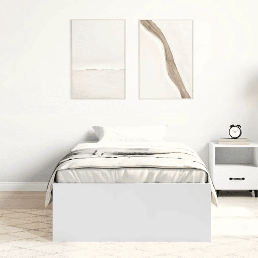 Estrutura de cama de solteiro - 90x190 cm branco Estrutura de cama de solteiro - 90x190 cm branco
