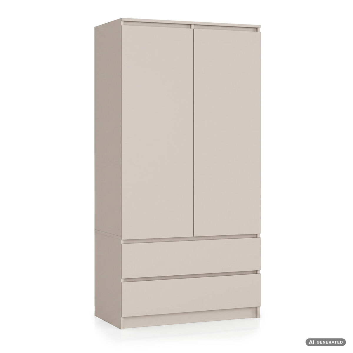 Armario s90 cashmere 90 cm 2 puertas 2 cajones 4 estantes 90x51x180 cm
