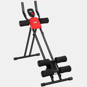 SPORTNOW Máquina de Abdominais Dobrável com Monitor LCD, Aparelho Multifuncional para Treino de Corpo Inteiro em Casa