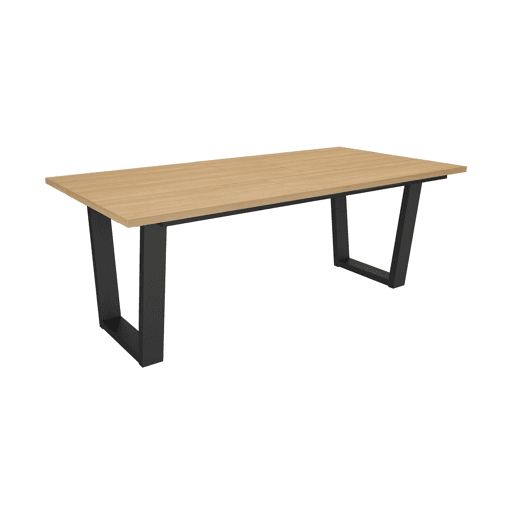 Skraut Home, Mesa Sala de Jantar, Mesa Cozinha, 194x90x74 cm, Para 10 pessoas, Móveis Sala Jantar, Estilo moderno, Carvalho soft