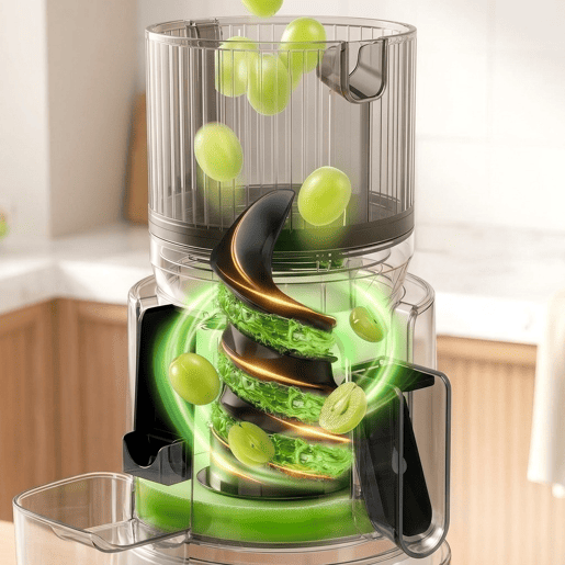 Máquina de Sumos Lenta Cold Press 3 em 1 250W com Boca Larga 4.7 sem BPA Prata e Preto Máquina de Sumos Lenta Cold Press 3 em 1 250W com Boca Larga 4.7 sem BPA Prata e Preto