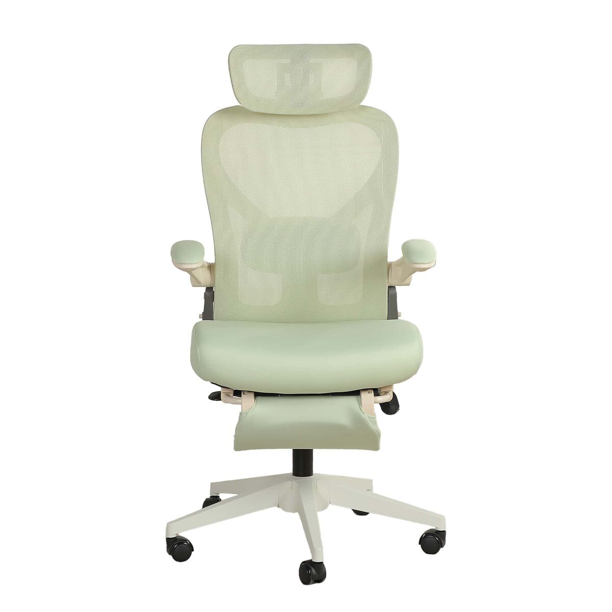 Silla de oficina ergonómica plegable pequeña - soporte lumbar, cojín de asiento de espuma, reposabrazos plegables, reposacabezas 3d, pedales de