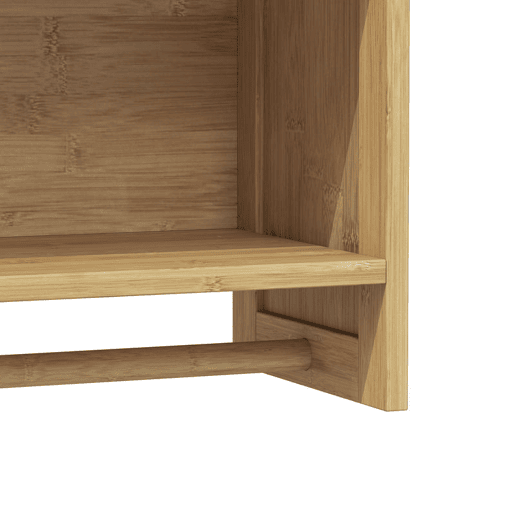 HOMCOM Armário de Casa de Banho de Parede em Bambu com 2 Portas Ripadas, Prateleira Aberta e Ajustável, Natural HOMCOM Armário de Casa de Banho de Parede em Bambu com 2 Portas Ripadas, Prateleira Aberta e Ajustável, Natural