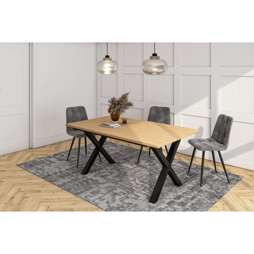 Skraut Home, Mesa Sala de Jantar, Mesa Cozinha, 167x90x74 cm, Para 8 pessoas, Móveis Sala Jantar, Estilo moderno, Carvalho soft Skraut Home, Mesa Sala de Jantar, Mesa Cozinha, 167x90x74 cm, Para 8 pessoas, Móveis Sala Jantar, Estilo moderno, Carvalho soft