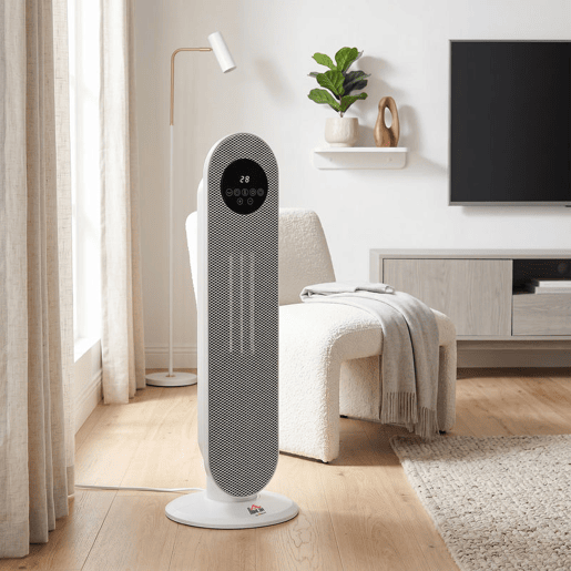 HOMCOM Aquecedor Elétrico Cerâmico PTC 13002000 W com Controlo Remoto, Oscilação 45°, Temporizador 12 h, 15-40 °C, Branco HOMCOM Aquecedor Elétrico Cerâmico PTC 13002000 W com Controlo Remoto, Oscilação 45°, Temporizador 12 h, 15-40 °C, Branco