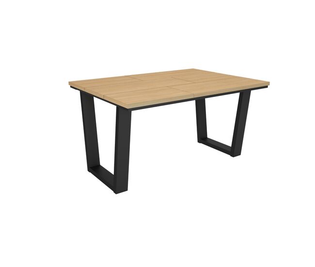 Skraut home, mesa comedor, mesa fija cocina y salón, 140x90x74 cm, para 6 comensales, muebles comedor, estilo moderno, roble soft