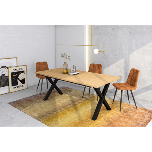 Skraut Home, Mesa Sala de Jantar, Mesa Cozinha, 194x90x74 cm, Para 10 pessoas, Móveis Sala Jantar, Estilo moderno, Carvalho soft Skraut Home, Mesa Sala de Jantar, Mesa Cozinha, 194x90x74 cm, Para 10 pessoas, Móveis Sala Jantar, Estilo moderno, Carvalho soft