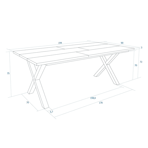 Skraut Home, Mesa Sala de Jantar, Mesa Cozinha, 194x90x74 cm, Para 10 pessoas, Móveis Sala Jantar, Estilo moderno, Carvalho soft Skraut Home, Mesa Sala de Jantar, Mesa Cozinha, 194x90x74 cm, Para 10 pessoas, Móveis Sala Jantar, Estilo moderno, Carvalho soft