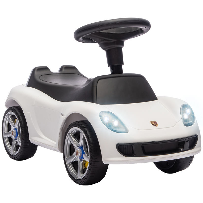 Aiyaplay correpasillos para bebés de 18 a 36 meses, licencia de porsche, coche sin pedales con 2 faros, bocina, sonido de arranque, para interior y
