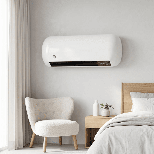 HOMCOM Aquecedor Elétrico Cerâmico de Parede 2000 W com 3 Modos, Ecrã LED, Termóstato, Temporizador 24 h, Oscilação e Comando HOMCOM Aquecedor Elétrico Cerâmico de Parede 2000 W com 3 Modos, Ecrã LED, Termóstato, Temporizador 24 h, Oscilação e Comando