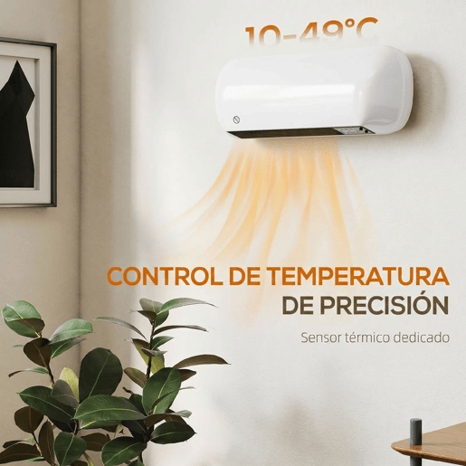 HOMCOM Aquecedor Elétrico Cerâmico de Parede 2000 W com 3 Modos, Ecrã LED, Termóstato, Temporizador 24 h, Oscilação e Comando HOMCOM Aquecedor Elétrico Cerâmico de Parede 2000 W com 3 Modos, Ecrã LED, Termóstato, Temporizador 24 h, Oscilação e Comando