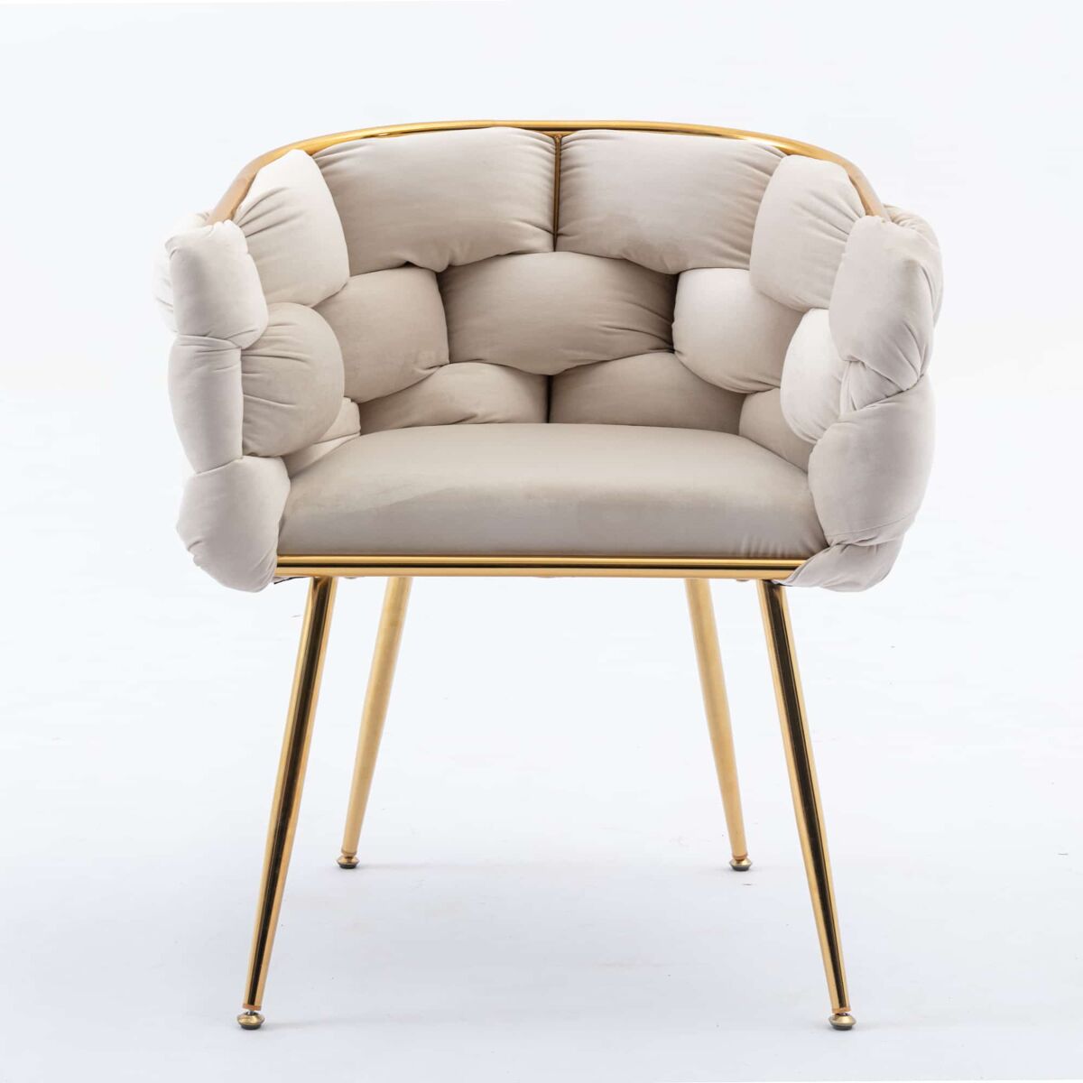 Sillón auxiliar - diseño moderno con estructura metálica para dormitorio, salón y comedor - beige