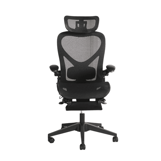 Cadeira de escritório ergonómica, pequena e dobrável, com apoio lombar, assento em malha respirável, apoios de braços dobráveis, apoio para a cabeça 3D e pedais de trabalho - dobrável - preta