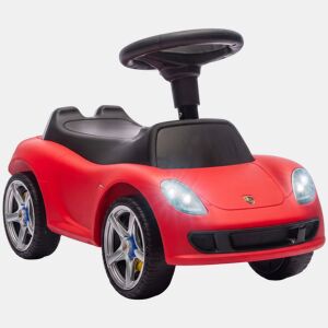 AIYAPLAY Carro sem Pedais Porsche para Crianças 18-36 Meses com Faróis, Buzina e Som de Arranque, Vermelho, 63x28,5x38 cm