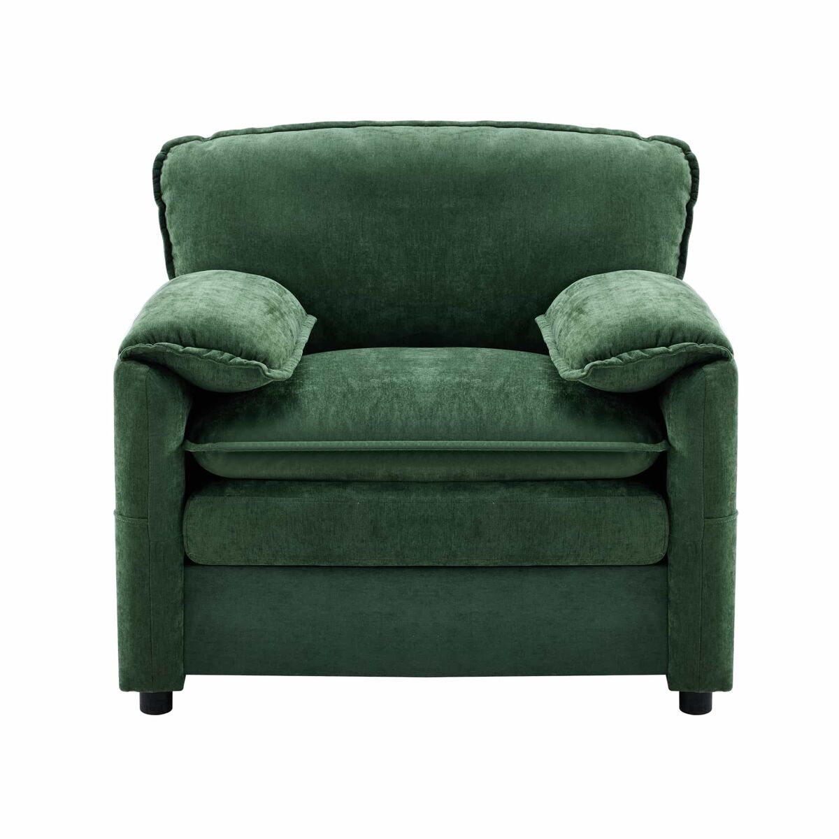 Sofá relax 1 plaza - retro con bolsillos laterales de almacenamiento y diseño sencillo - verde