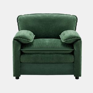 Sofá relax de 1 lugar - estilo retro com bolsos laterais para arrumação e design simples - verde