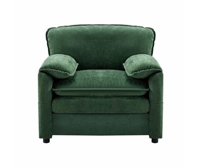 Sofá relax 1 plaza - retro con bolsillos laterales de almacenamiento y diseño sencillo - verde