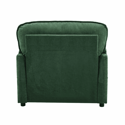 Sofá relax de 1 lugar - estilo retro com bolsos laterais para arrumação e design simples - verde Sofá relax de 1 lugar - estilo retro com bolsos laterais para arrumação e design simples - verde