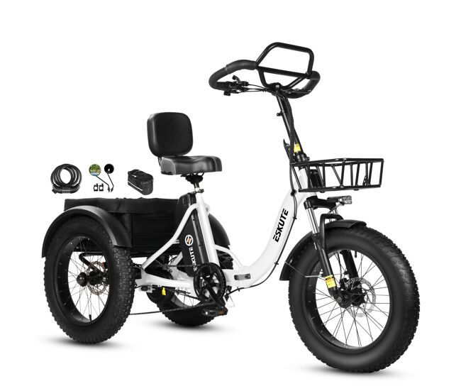 Bicicleta eléctrica eskute t302 pro 250w 48v20.8ah plegable frenos disco blanco