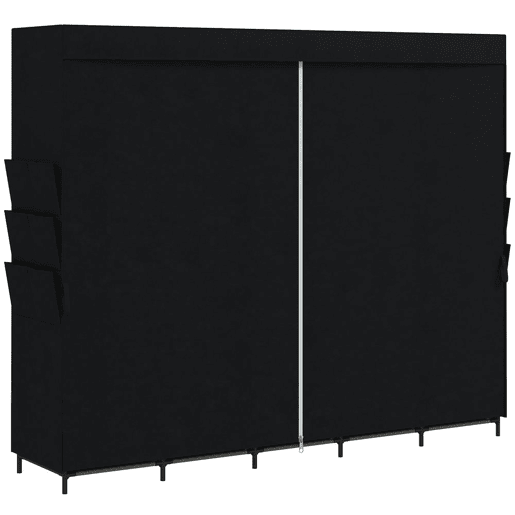 HOMCOM Roupeiro de Tecido com 5 Barras, 5 Prateleiras e 6 Bolsos Laterais, Fecho de Correr, Estrutura em Aço, 212x45x167 cm, Preto HOMCOM Roupeiro de Tecido com 5 Barras, 5 Prateleiras e 6 Bolsos Laterais, Fecho de Correr, Estrutura em Aço, 212x45x167 cm, Preto