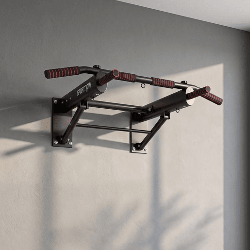 SPORTNOW Barra de Elevações de Parede Dobrável, com 3 Argolas para Bandas de Resistência, Pegas Antiderrapantes, Carga Máx. 120 kg, para Casa e Ginásio, Preto SPORTNOW Barra de Elevações de Parede Dobrável, com 3 Argolas para Bandas de Resistência, Pegas Antiderrapantes, Carga Máx. 120 kg, para Casa e Ginásio, Preto