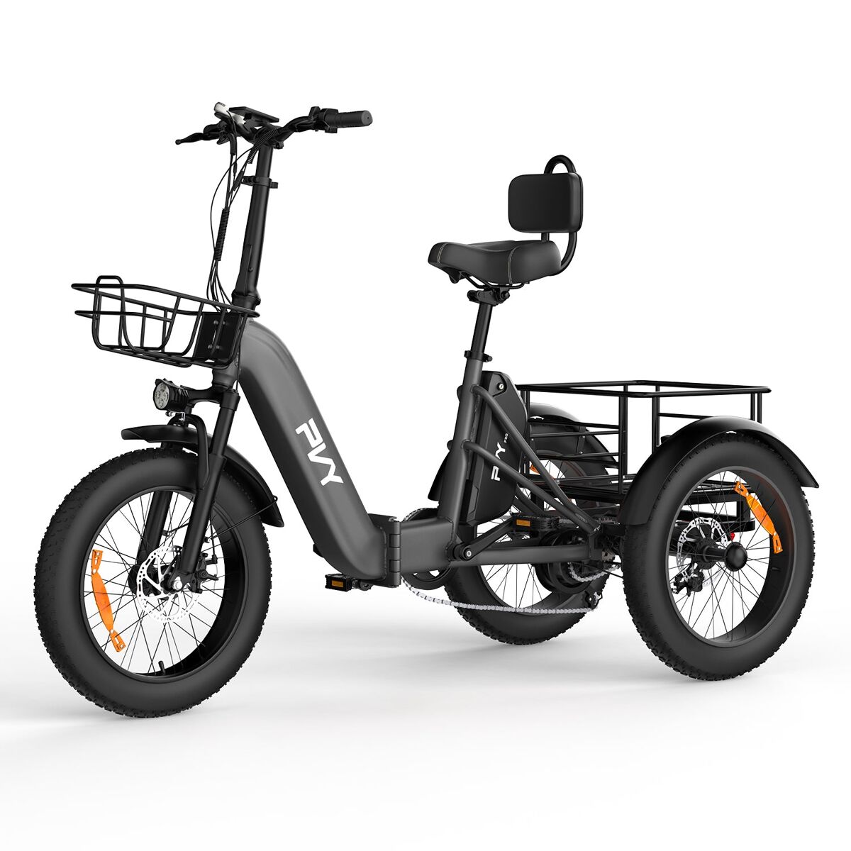 Triciclo eléctrico de carga pvy f20 48v21ah 80km 20x4.0" color gris